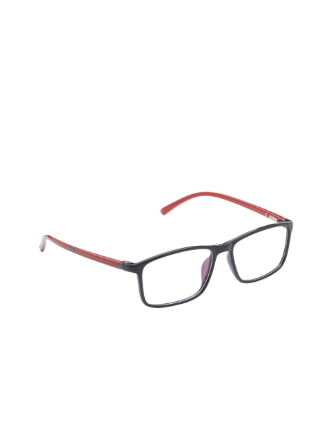 

VAST Unisex Black & Red Zero Power Acetate Full-Rim Rectangle Frame 7716