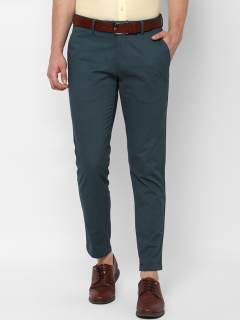 

Allen Solly Men Green Slim Fit Solid Regular Trousers