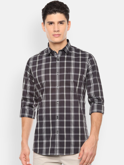 

Van Heusen Sport Men Grey Slim Fit Checked Casual Shirt