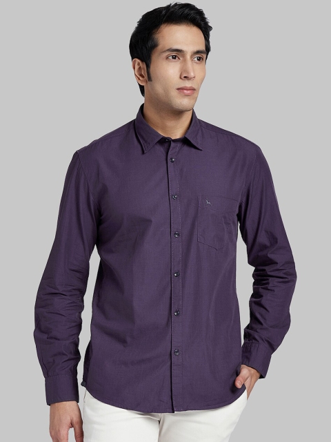 

Parx Men Purple Regular Fit Solid Casual Shirt