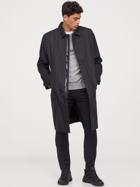 

H&M Men Black Solid Water-Repellent Car Coat