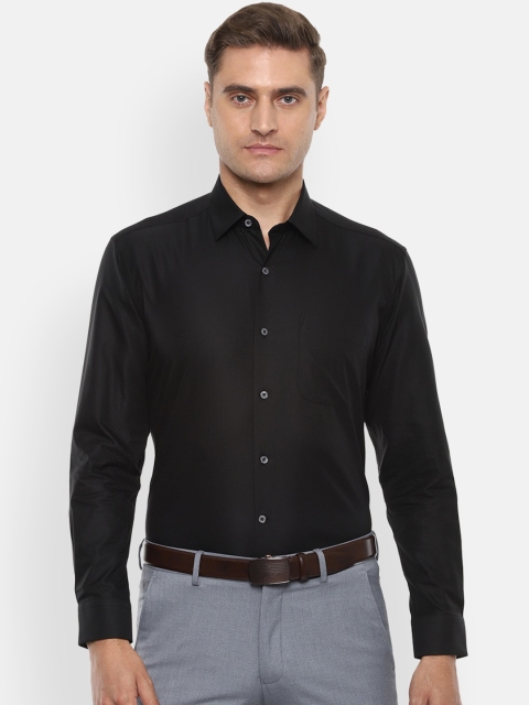 

Luxure by Louis Philippe Men Black Regular Fit Self Design Formal Shirt