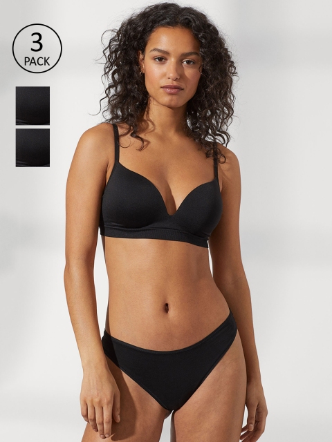 

H&M Women Black 3-Pack Brazilian Briefs 0882810003