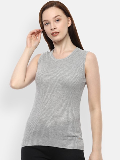 

Van Heusen Woman Women Grey Solid Top
