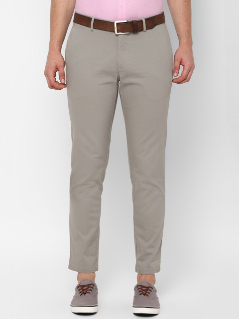 

Allen Solly Men Grey Slim Fit Self Design Regular Trousers