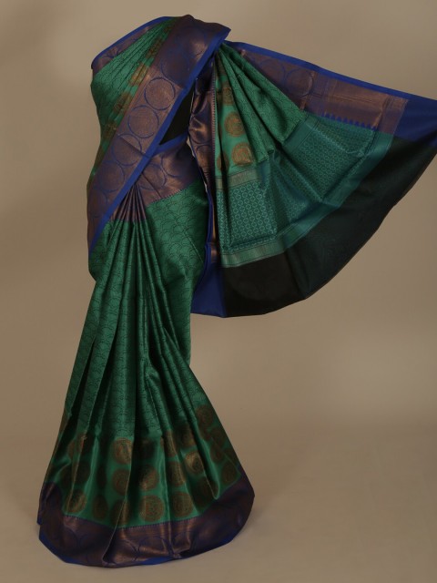 

Pothys Green Woven Design Jute Silk Saree