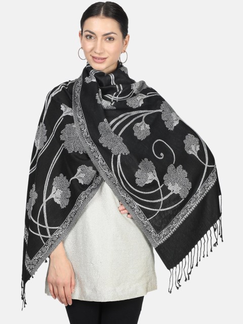 

Monte Carlo Women Black & White Floral Printed Stole