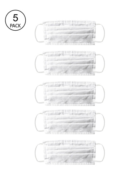 

Bellofox Unisex White Pack of 5 3-Ply Reusable Cloth Masks
