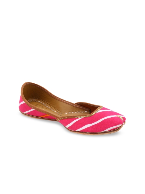 

HUE Women Pink Striped Mojaris
