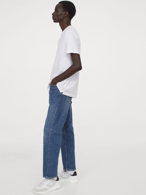 

H&M Men White Solid Pima Cotton T-Shirt