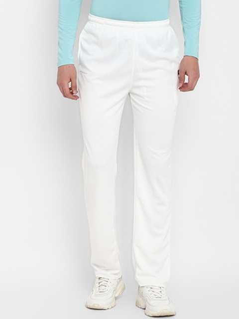 

SG Men White Solid Straight-Fit Track Pants