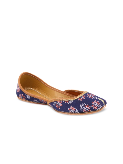 

HUE Women Blue Printed Mojaris