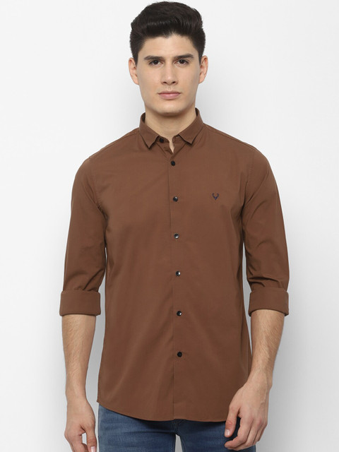 

Allen Solly Men Brown Slim Fit Solid Casual Shirt