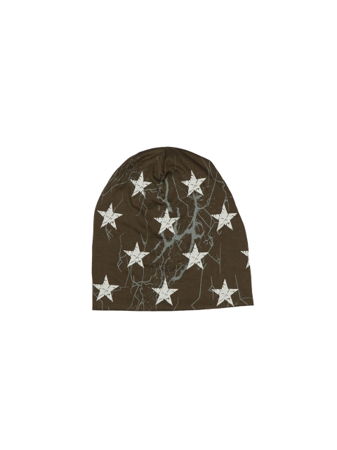 

iSWEVEN Unisex Brown & Grey Printed Beanie