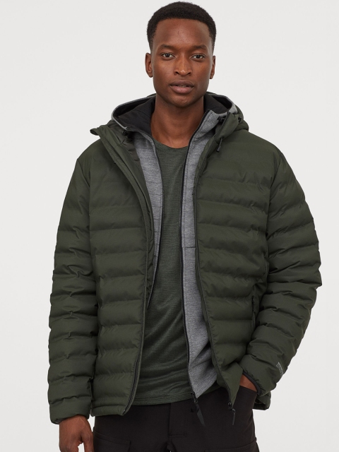 

H&M Men Green Solid Water-Repellent Outdoor Sustainable Jacket