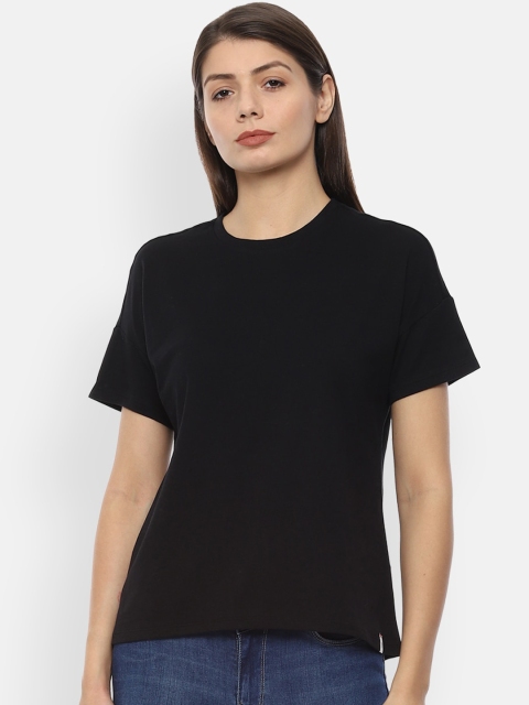

Van Heusen Woman Black Solid Pure Cotton Top