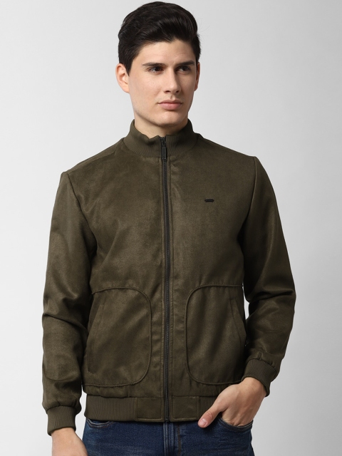 

Peter England Casuals Men Olive Green Solid Bomber