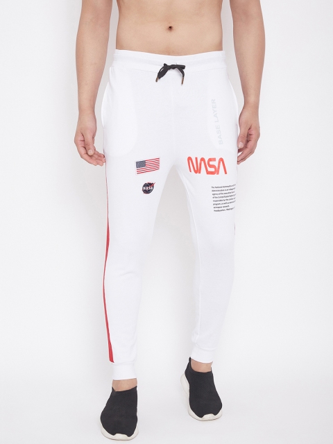 

FUGAZEE Men White & Red Printed Slim-Fit Joggers