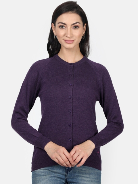 

Monte Carlo Women Purple Solid Cardigan Sweater