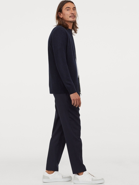 

H&M Men Blue Dressy Wool-Blend Joggers