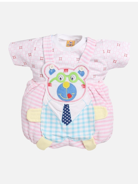 Jaybee Pink Appliqued Romper with T-shirt