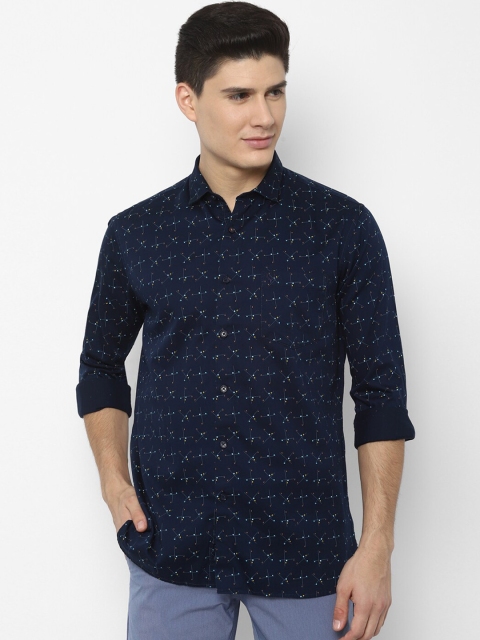 

Allen Solly Men Navy Blue Slim Fit Printed Casual Shirt