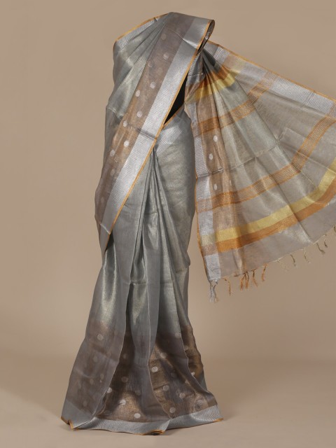 

Pothys Grey Woven Design Pure Linen Saree