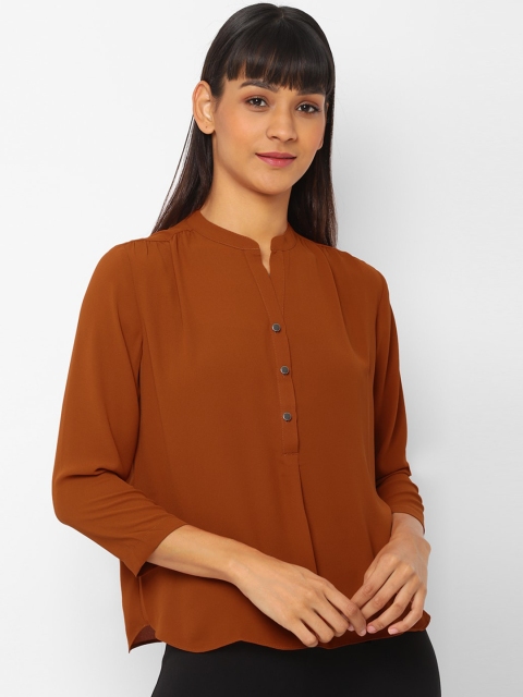

Allen Solly Woman Women Brown Solid Shirt Style Top