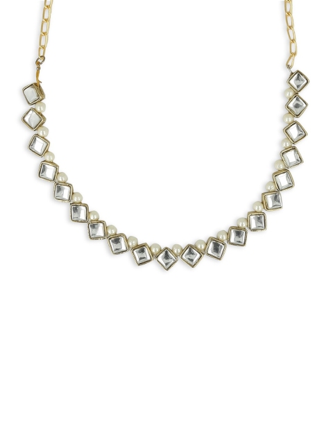 

AKSHARA Girls Gold-Toned & White Kundan-Studded Choker Necklace