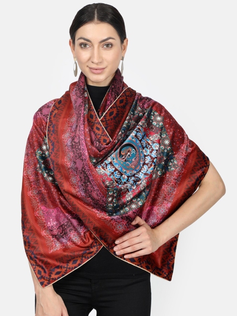 

Monte Carlo Women Red & Blue Printed Stole