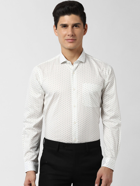 

Peter England Men White Regular Fit Printed Formal Shirt