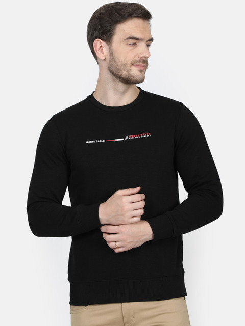 

Monte Carlo Men Black Solid Sweatshirt
