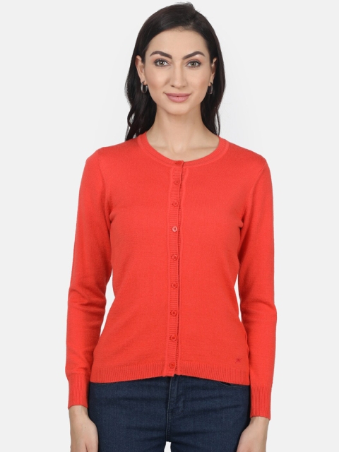 

Monte Carlo Women Orange Solid Cardigan