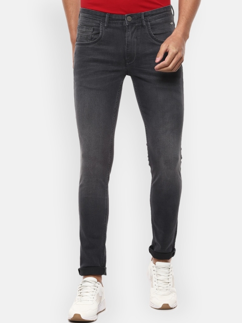 V Dot Men Grey Slim Fit Mid-Rise Clean Look Stretchable Jeans