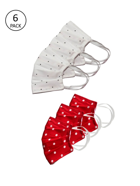 

Bellofox Unisex 6 Pcs Printed 3Ply Reusable Protective Outdoor Face Masks, White