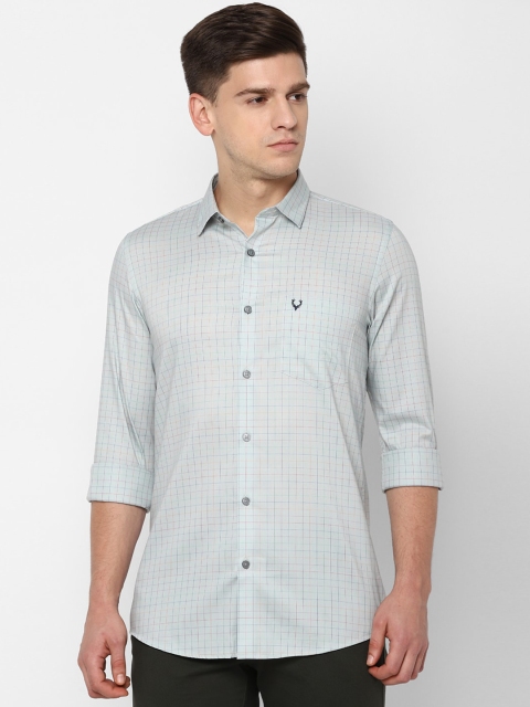 Allen Solly Men Blue Slim Fit Checked Casual Shirt