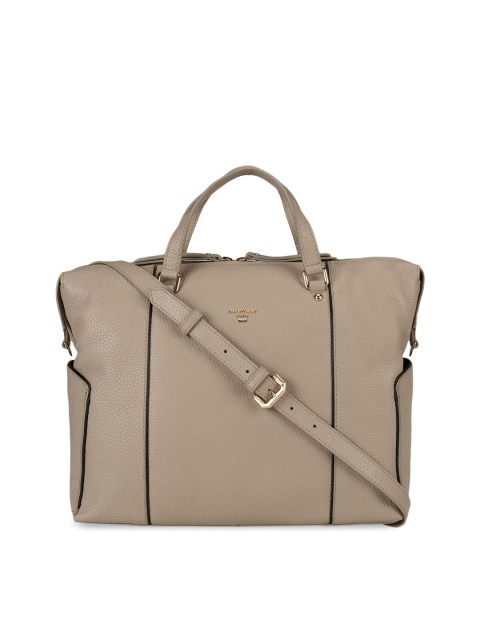 

Da Milano Taupe Textured Leather Handheld Bag