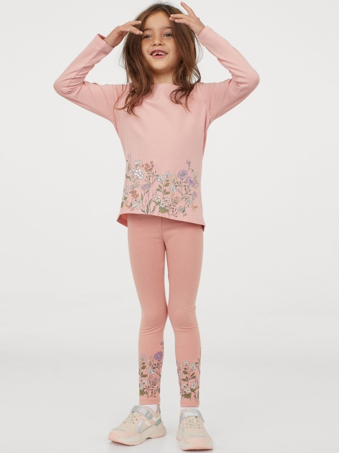 

H&M Girls Pink Printed Leggings