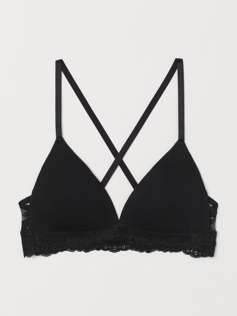 

H&M Women Black Non-Wired Jersey Push-Up Bra 0912474001