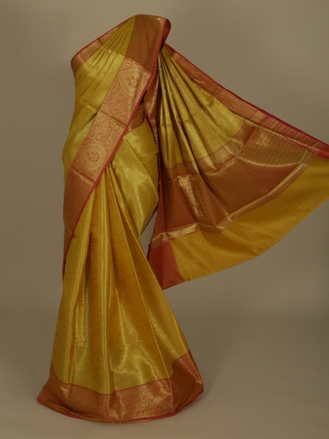 

Pothys Mustard Woven Design Jute Silk Saree