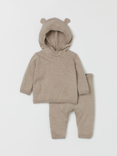 

H&M Boys Beige Fine-Knit Cotton Set