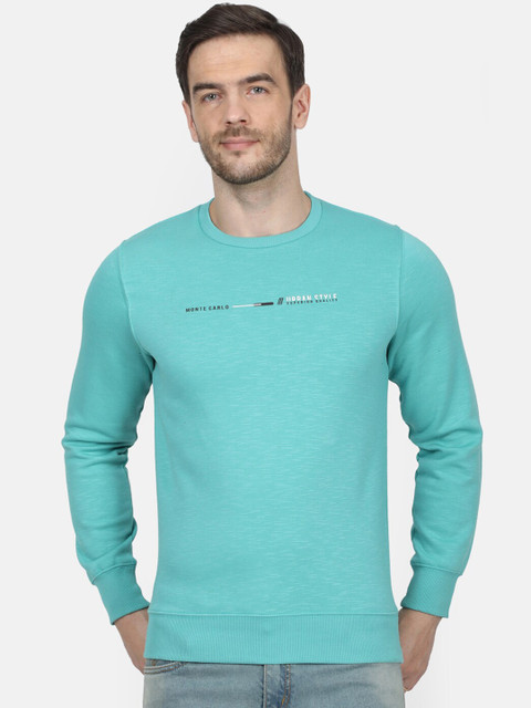 

Monte Carlo Men Sea Green Solid Sweatshirt