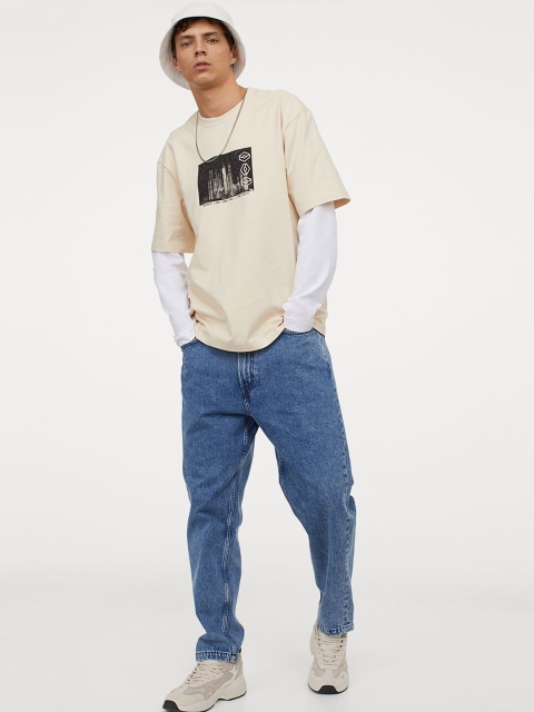 

H&M Men Blue Relaxed Tapered Pull-On Jeans