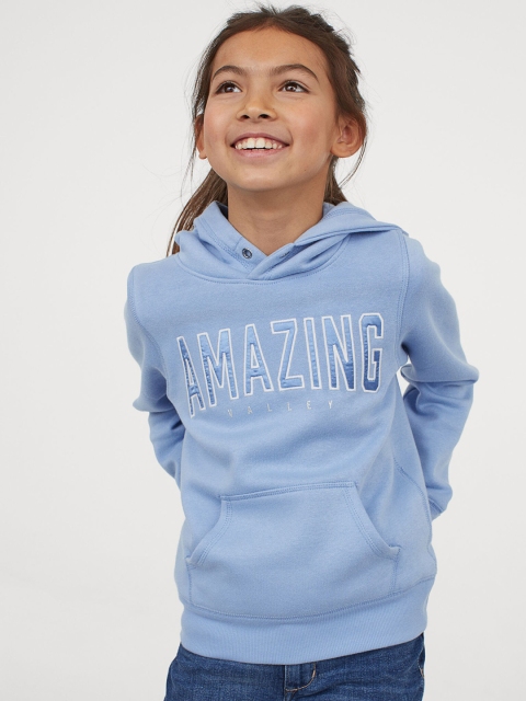 

H&M Blue Girls Printed hoodie
