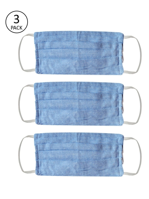 

Bellofox Unisex Blue Pack of 3 3-Ply Reusable Cloth Masks