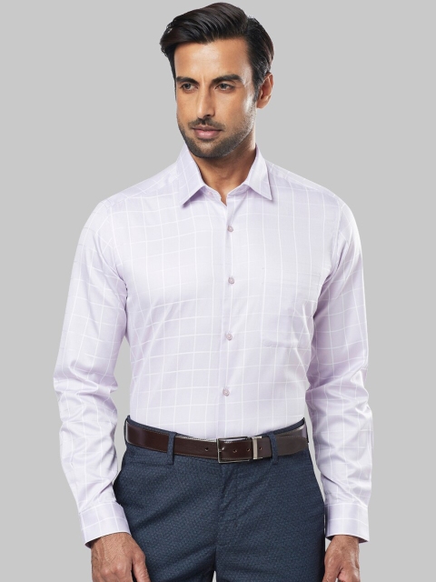 

Raymond Men Lavender Regular Fit Checked Formal Shirt