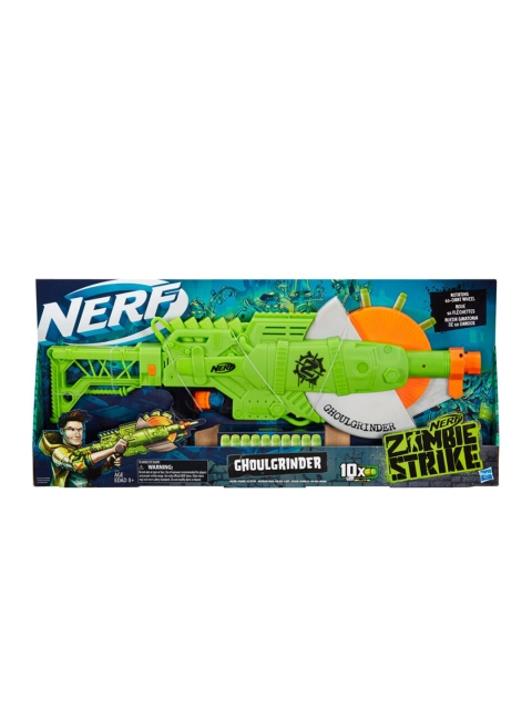 

NERF Unisex Kids Green & Orange Zombie Strike Ghoulgrinder Blaster Toy Gun With Bullets