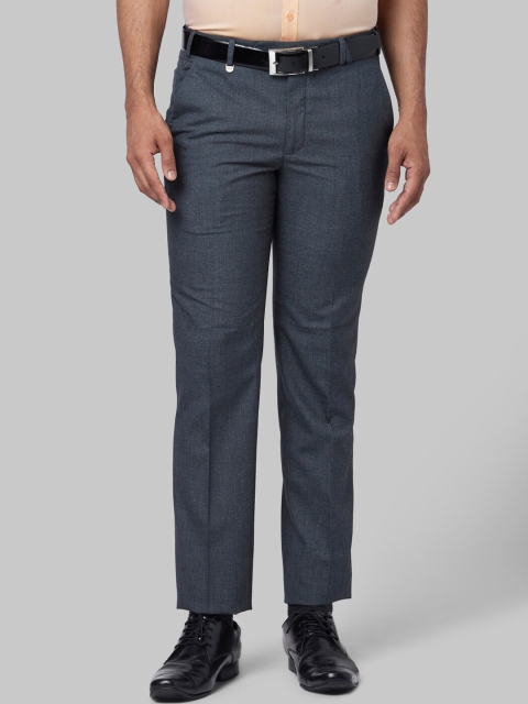 

Park Avenue Men Blue Skinny Fit Striped Formal Trousers