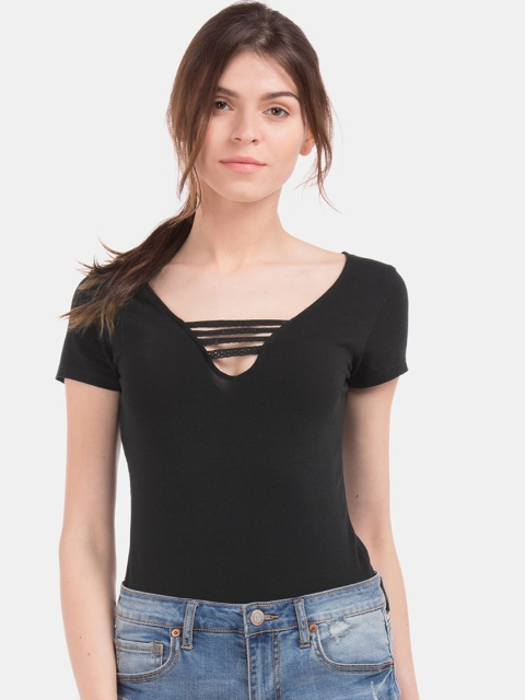

Aeropostale Women Black Solid Top