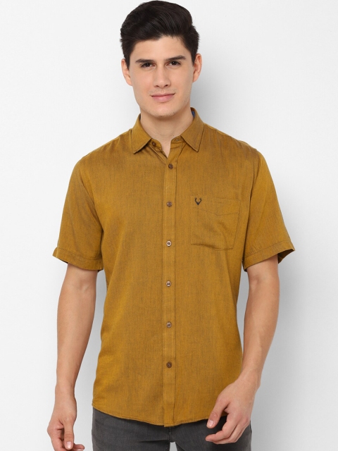 

Allen Solly Men Mustard Yellow Slim Fit Solid Casual Shirt